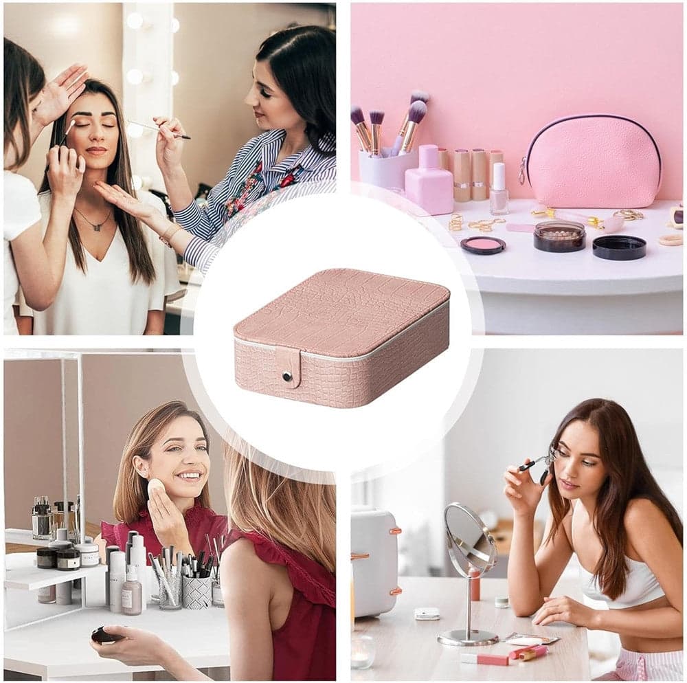 BORSA PER TRUCCHI CON SPECCHIO ILLUMINATO CUSTODIA COSMETICI MOTIVO A COCCODRILLO ROSA in Beauty Case da viaggio Trade Shop italia - Napoli, commercioVirtuoso.it