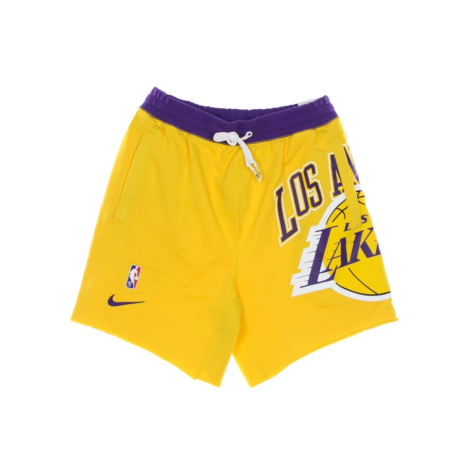 NIKE NBA Pantalone Corto Tuta Uomo Nba Short Fleece Courtside 75 Loslak Amarillo/field Purple/white/field Purple da uomo