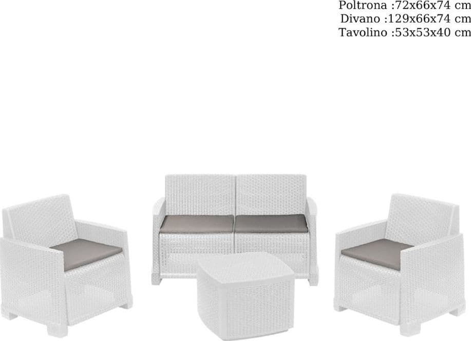 SET SALOTTO COMO EFFETTO RATTAN INTRECCIATO CON DIVANO POLTRONE TAVOLINO CONTENITORE in Divanetti Trade Shop italia - Napoli, commercioVirtuoso.it