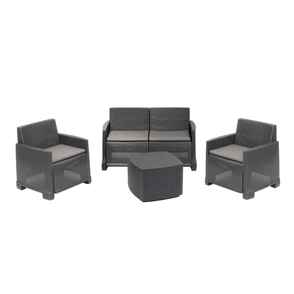 SET SALOTTO COMO EFFETTO RATTAN INTRECCIATO CON DIVANO POLTRONE TAVOLINO CONTENITORE in Divanetti Trade Shop italia - Napoli, commercioVirtuoso.it