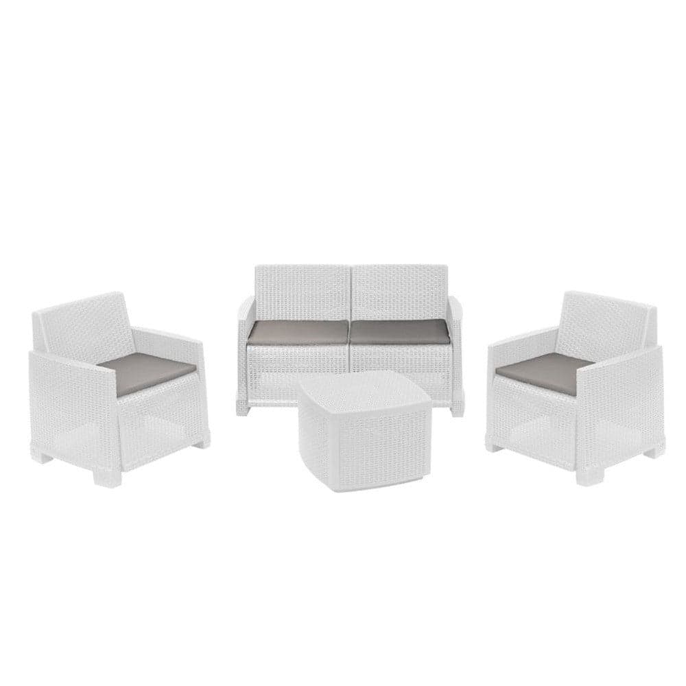 SET SALOTTO COMO EFFETTO RATTAN INTRECCIATO CON DIVANO POLTRONE TAVOLINO CONTENITORE in Divanetti Trade Shop italia - Napoli, commercioVirtuoso.it