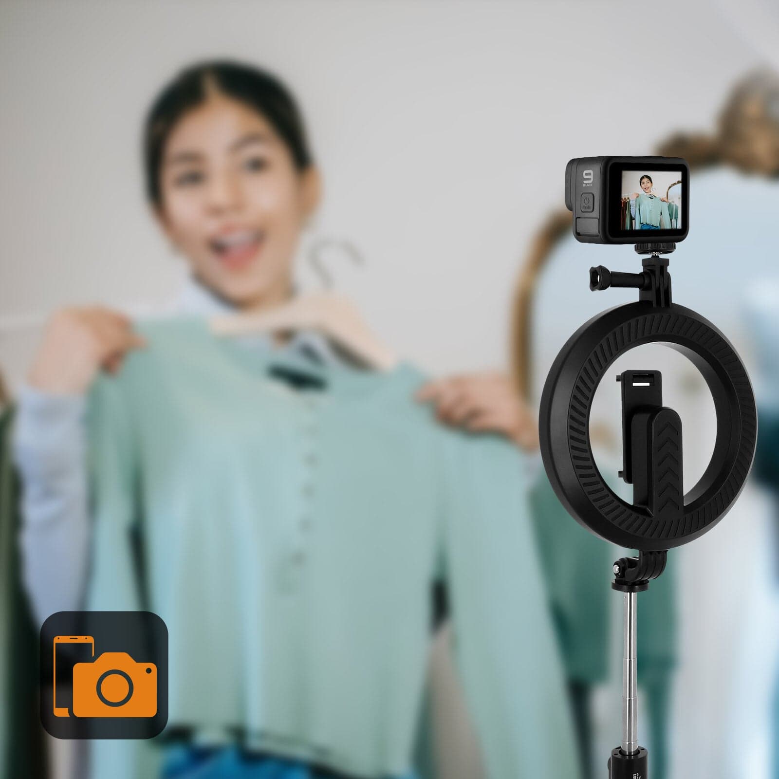 LAMPADA LED DA 6 POLLICI + STICK CON SUPPORTO TELEFONO CELLULARE BLUETOOTH 4.0 in Flash Macro Ring Light Trade Shop italia - Napoli, commercioVirtuoso.it