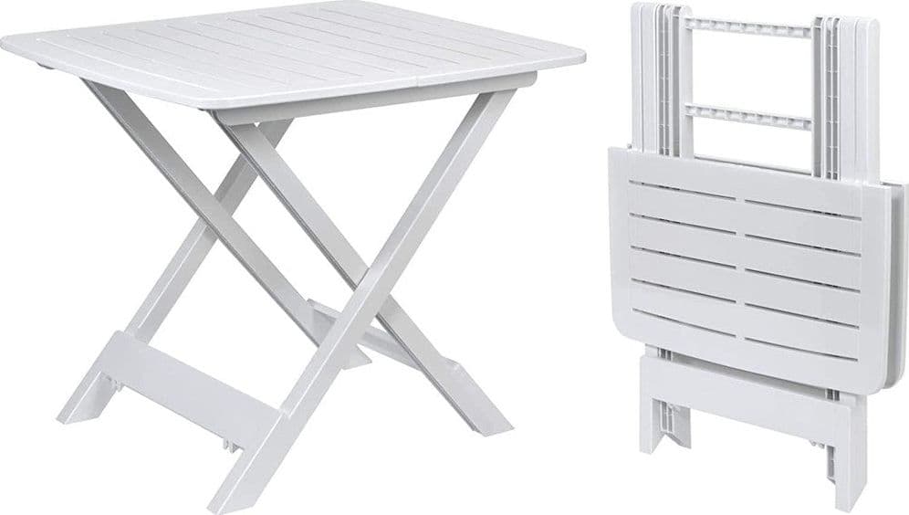 SET SALOTTO CON 2 SEDIE TAVOLO DA GIARDINO PIEGHEVOLE RESISTENTE CAMPING BIANCO 006669 in Set di mobili Trade Shop italia - Napoli, commercioVirtuoso.it
