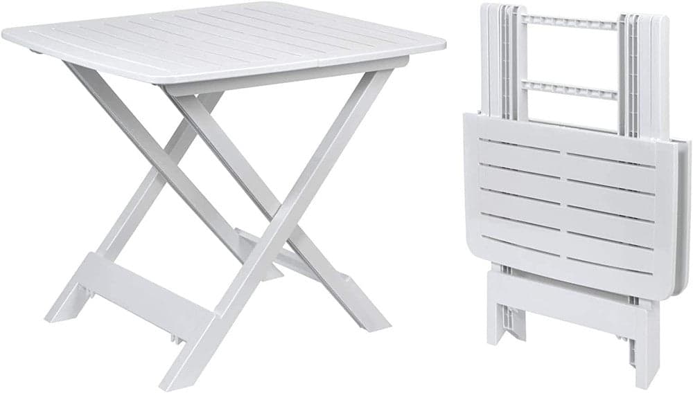 SET SALOTTO CON 2 SEDIE TAVOLO DA GIARDINO PIEGHEVOLE RESISTENTE CAMPING BIANCO 006669 in Set di mobili Trade Shop italia - Napoli, commercioVirtuoso.it