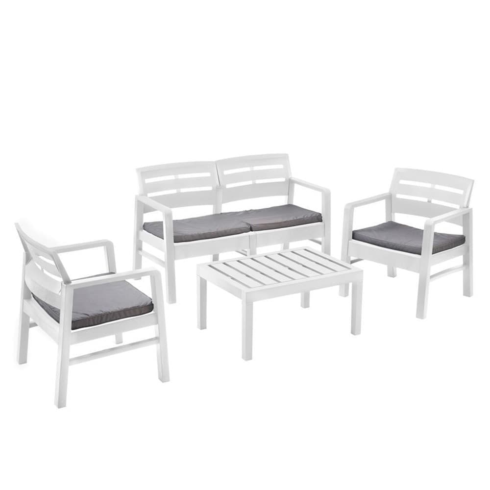 SET SALOTTO DA ESTERNO ARREDO GIARDINO JAVA CON TAVOLINO 2 POLTRONE DIVANO CON CUSCINI in Divani Trade Shop italia - Napoli, commercioVirtuoso.it