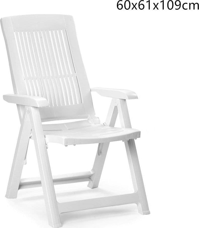 SEDIA PIEGHEVOLE POLTRONA BIANCA ARREDO ESTERNO DA GIARDINO 60X61X109H CM 851016 in Sedie per tavolo da giardino Trade Shop italia - Napoli, commercioVirtuoso.it