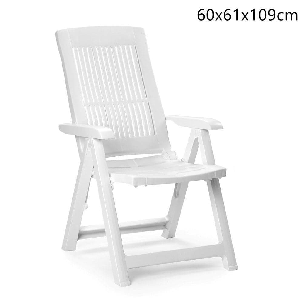 SEDIA PIEGHEVOLE POLTRONA BIANCA ARREDO ESTERNO DA GIARDINO 60X61X109H CM 851016 in Sedie per tavolo da giardino Trade Shop italia - Napoli, commercioVirtuoso.it