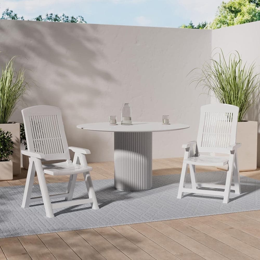 SEDIA PIEGHEVOLE POLTRONA BIANCA ARREDO ESTERNO DA GIARDINO 60X61X109H CM 851016 in Sedie per tavolo da giardino Trade Shop italia - Napoli, commercioVirtuoso.it