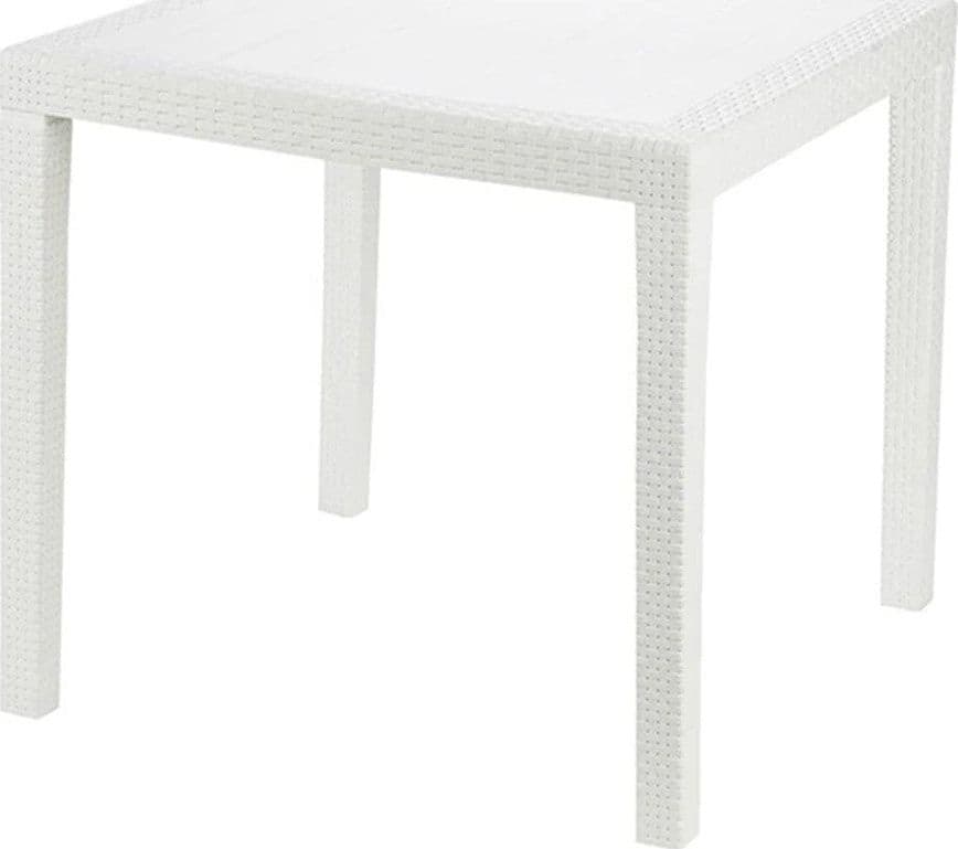 TAVOLO TAVOLINO QUADRATO EFFETTO FINTO RATTAN VIMINI BIANCO 79X79X72CM BAR CASA 052000 in Tavoli standard Trade Shop italia - Napoli, commercioVirtuoso.it
