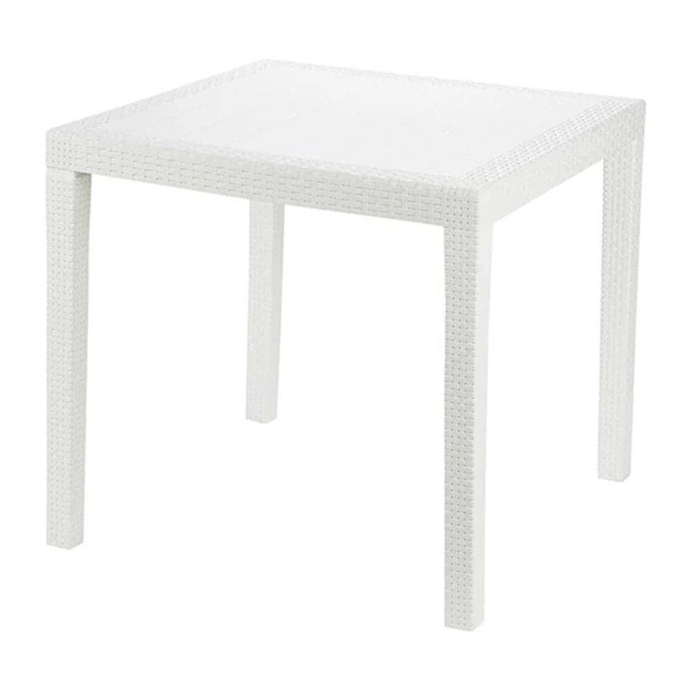TAVOLO TAVOLINO QUADRATO EFFETTO FINTO RATTAN VIMINI BIANCO 79X79X72CM BAR CASA 052000 in Tavoli standard Trade Shop italia - Napoli, commercioVirtuoso.it