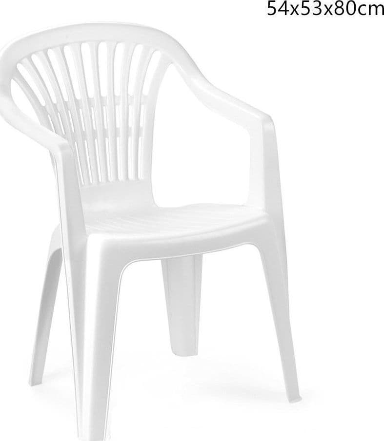 SET 6 PZ SEDIA BIANCA POLTRONA PLASTICA IMPILABILE CON BRACCIOLI 54X53X80 CM 862456 in Sedie per tavolo da giardino Trade Shop italia - Napoli, commercioVirtuoso.it