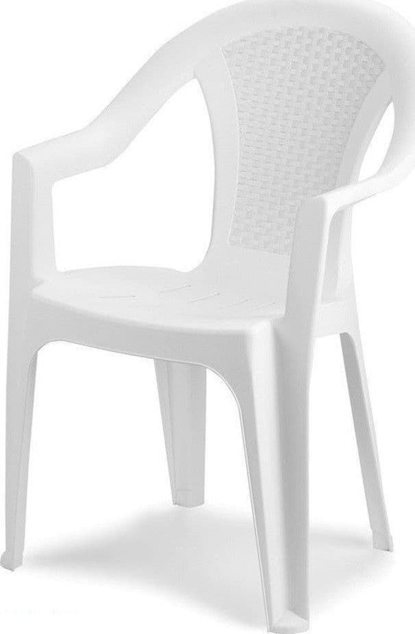 SET 4PZ SEDIA DA GIARDINO CON SCHIENALE EFFETTO RATTAN 54X56X81CM PLASTICA BIANCA 869516 in Sedie per tavolo da giardino Trade Shop italia - Napoli, commercioVirtuoso.it