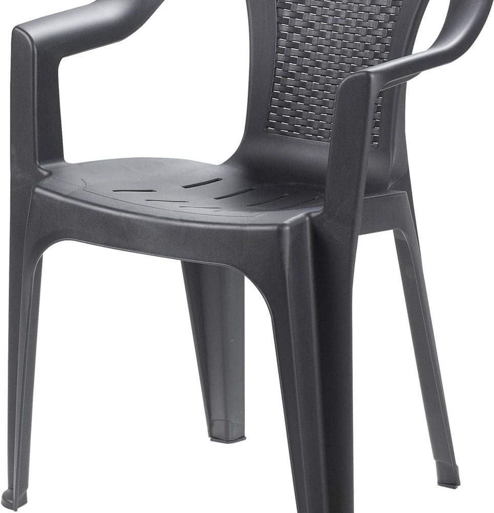 SET 4PZ SEDIA GIARDINO CON SCHIENALE EFFETTO RATTAN 54X56X81CM PLASTICA ANTRACITE 669512A in Divanetti Trade Shop italia - Napoli, commercioVirtuoso.it