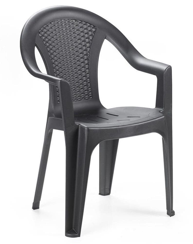 SET 4PZ SEDIA GIARDINO CON SCHIENALE EFFETTO RATTAN 54X56X81CM PLASTICA ANTRACITE 669512A in Divanetti Trade Shop italia - Napoli, commercioVirtuoso.it