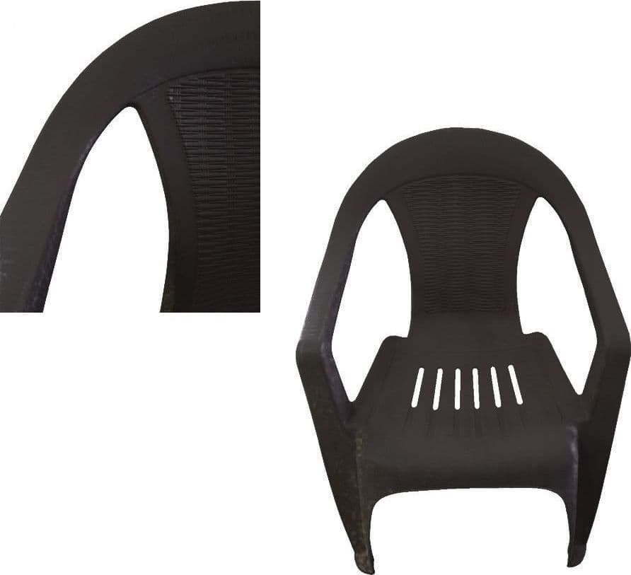 SET 3PZ SEDIA IN PLASTICA CON BRACCIOLI ANTRACITE MONOBLOCCO IMPILABILE 53X43X78CM 035990 in Sedie per tavolo da giardino Trade Shop italia - Napoli, commercioVirtuoso.it