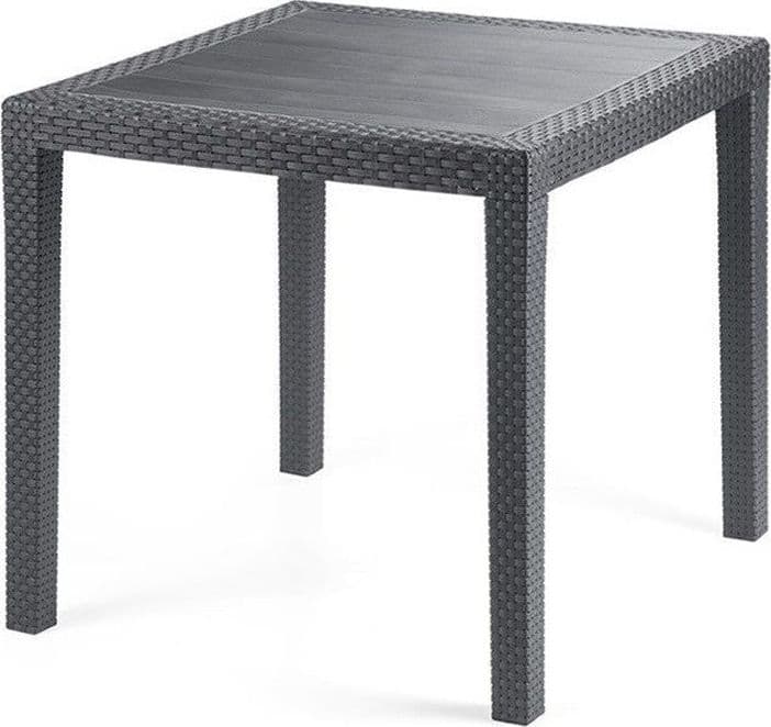 TAVOLO TAVOLINO QUADRATO EFFETTO FINTO RATTAN VIMINI ANTRACITE 79X79X72CM BAR CASA 052024 in Tavoli standard Trade Shop italia - Napoli, commercioVirtuoso.it
