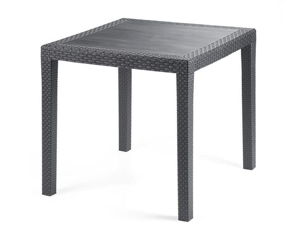 TAVOLO TAVOLINO QUADRATO EFFETTO FINTO RATTAN VIMINI ANTRACITE 79X79X72CM BAR CASA 052024 in Tavoli standard Trade Shop italia - Napoli, commercioVirtuoso.it