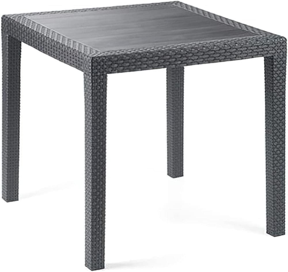 TAVOLO TAVOLINO QUADRATO EFFETTO FINTO RATTAN VIMINI ANTRACITE 79X79X72CM BAR CASA 052024 in Tavoli standard Trade Shop italia - Napoli, commercioVirtuoso.it