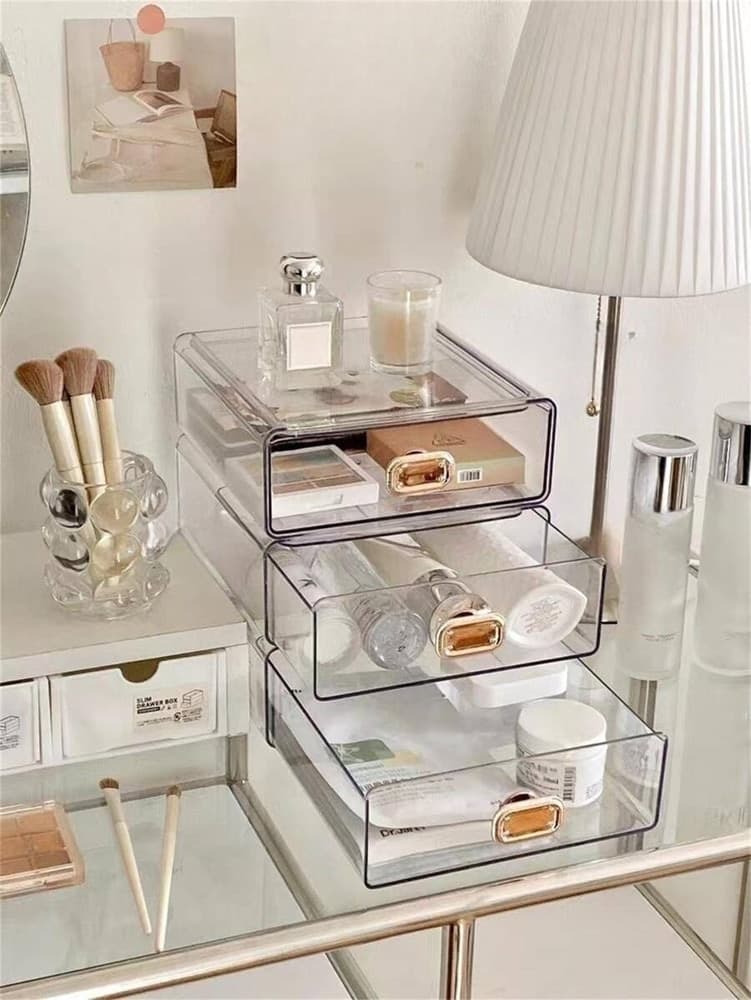 ORGANIZER PORTA TRUCCHI DA SCRIVANIA IN ACRILICO TRASPARENTE CON CASSETTI IMPILABILE in Contenitori per cosmetici Trade Shop italia - Napoli, commercioVirtuoso.it