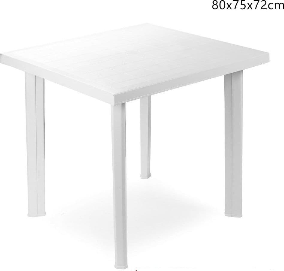 TAVOLO IN PLASTICA DA GIARDINO TAVOLA QUADRATA BIANCO 80X75XH72CM RESISTENTE 908604 in Tavoli standard Trade Shop italia - Napoli, commercioVirtuoso.it
