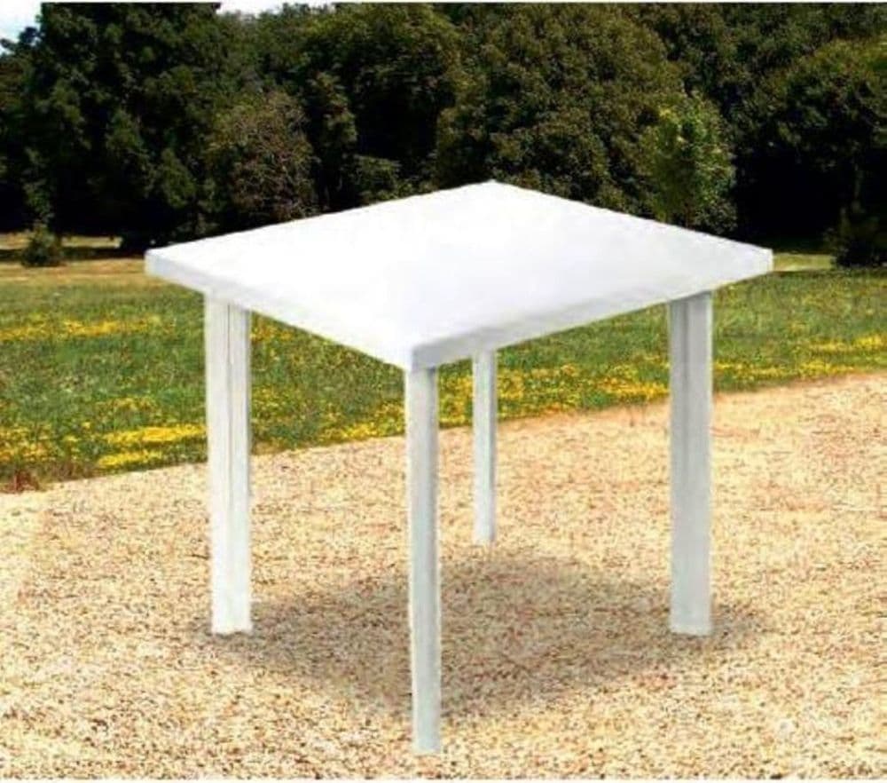 TAVOLO IN PLASTICA DA GIARDINO TAVOLA QUADRATA BIANCO 80X75XH72CM RESISTENTE 908604 in Tavoli standard Trade Shop italia - Napoli, commercioVirtuoso.it