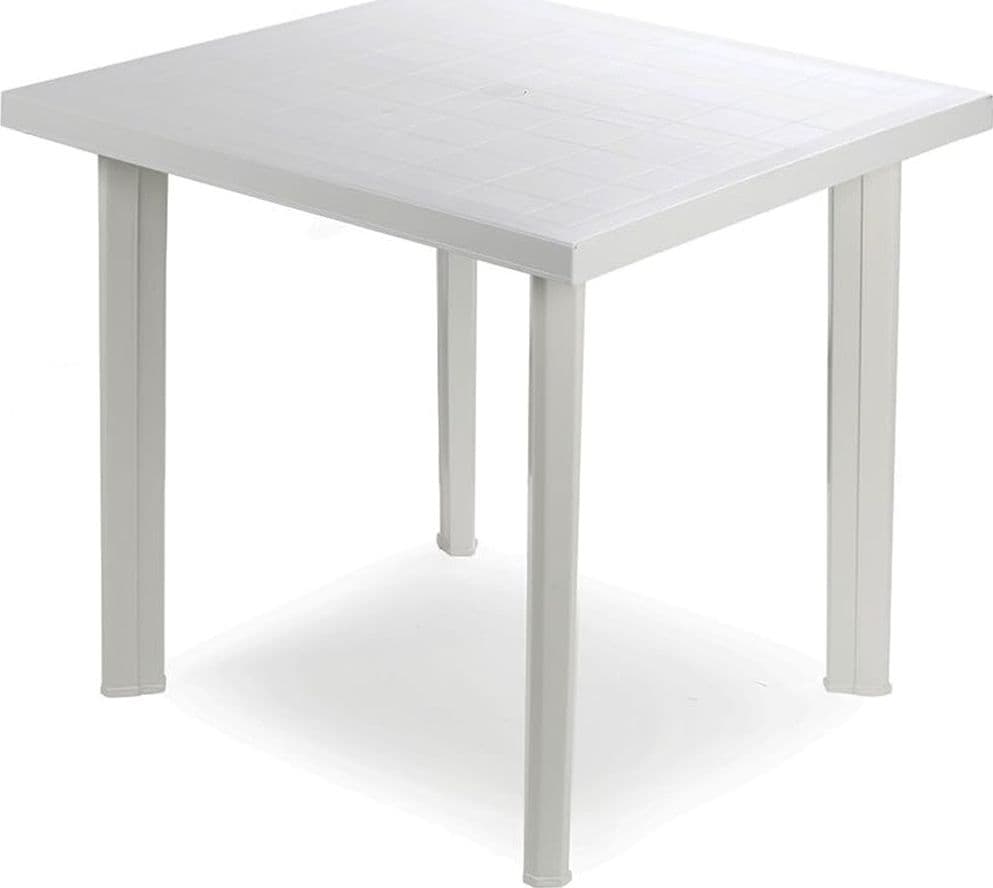 TAVOLO IN PLASTICA DA GIARDINO TAVOLA QUADRATA BIANCO 80X75XH72CM RESISTENTE 908604 in Tavoli standard Trade Shop italia - Napoli, commercioVirtuoso.it