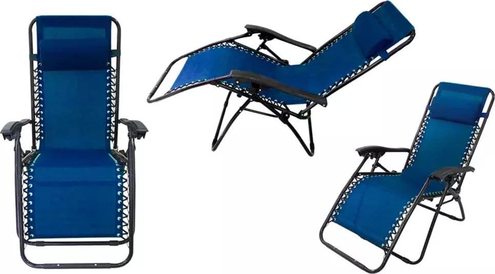 SDRAIO SEDIA IN TEXTILENE BLU PIEGHEVOLE MULTIPOSIZIONE RECLINABILE GIARDINO 221005 in Lettini Trade Shop italia - Napoli, commercioVirtuoso.it