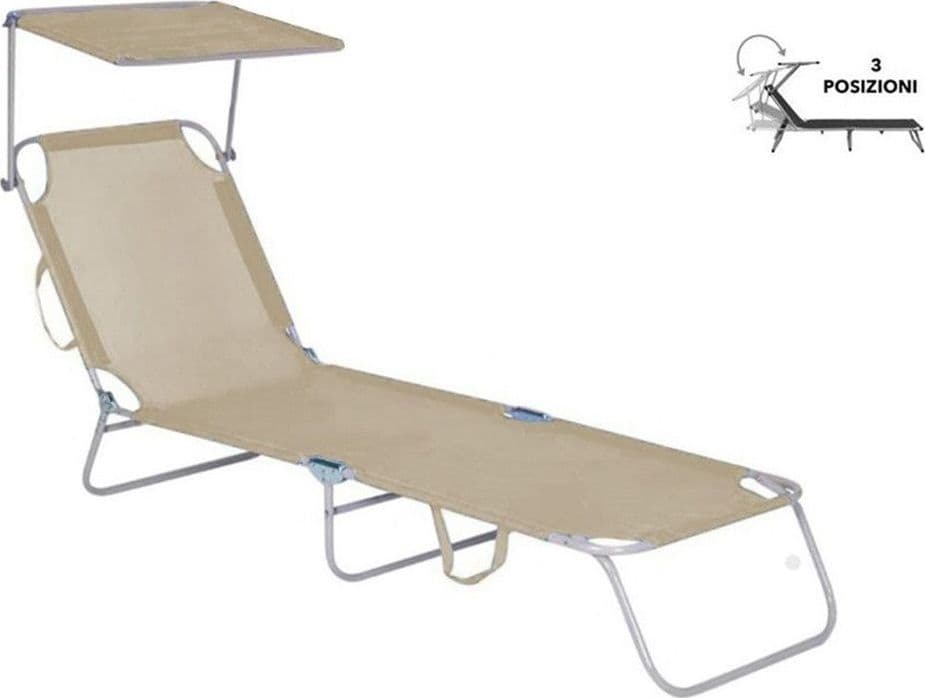 LETTINO CON PARASOLE IN TEXTILENE TORTORA MARE GIARDINO SCHIENALE REGOLABILE 281055 in Lettini Trade Shop italia - Napoli, commercioVirtuoso.it