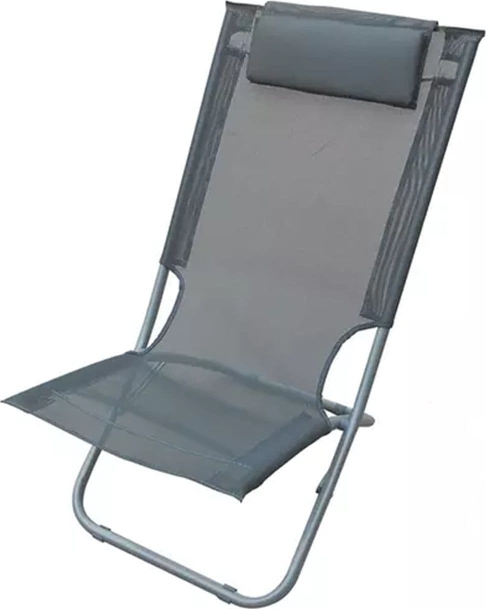 SPIAGGINA CON CUSCINO TESTIERA GRIGIO TEXTILENE 57X47X95CM PIEGHEVOLE PORTATILE 281033 in Lettini Trade Shop italia - Napoli, commercioVirtuoso.it