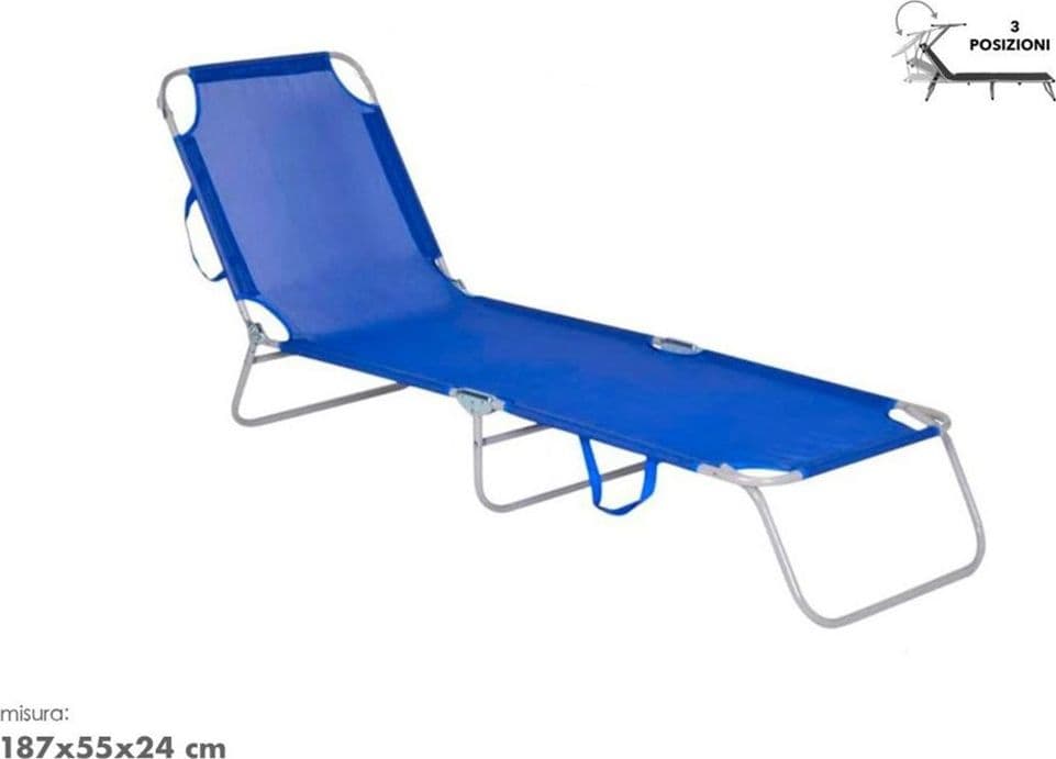 LETTINO IN TEXTILENE BLU PER MARE GIARDINO SCHIENALE REGOLABILE IN 3 POSIZIONI 281045 in Lettini Trade Shop italia - Napoli, commercioVirtuoso.it
