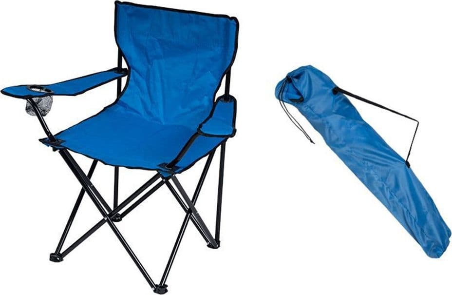 SEDIA DA CAMPEGGIO PIEGHEVOLE IN ACCIAIO POLIESTERE BLU CON SACCA 50X50X80CM 6624020 in Sedie Trade Shop italia - Napoli, commercioVirtuoso.it