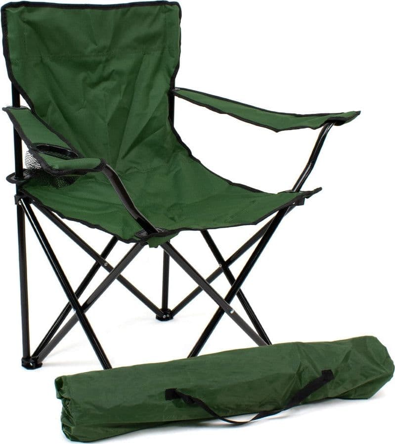 SEDIA DA CAMPEGGIO PIEGHEVOLE IN ACCIAIO POLIESTERE VERDE CON SACCA 50X50X80CM 6624021 in Sedie Trade Shop italia - Napoli, commercioVirtuoso.it