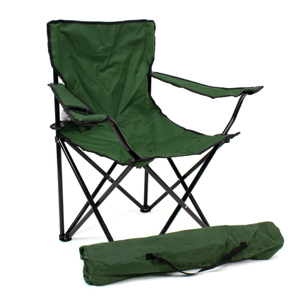 SEDIA DA CAMPEGGIO PIEGHEVOLE IN ACCIAIO POLIESTERE VERDE CON SACCA 50X50X80CM 6624021 in Sedie Trade Shop italia - Napoli, commercioVirtuoso.it