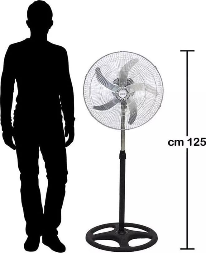 VENTILATORE IN ACCIAIO 65W A PIANTANA ANTIRIBALTAMENTO CON 5 PALE 3 VELOCITÀ 6057001ML in Ventilatori a piantana Trade Shop italia - Napoli, commercioVirtuoso.it