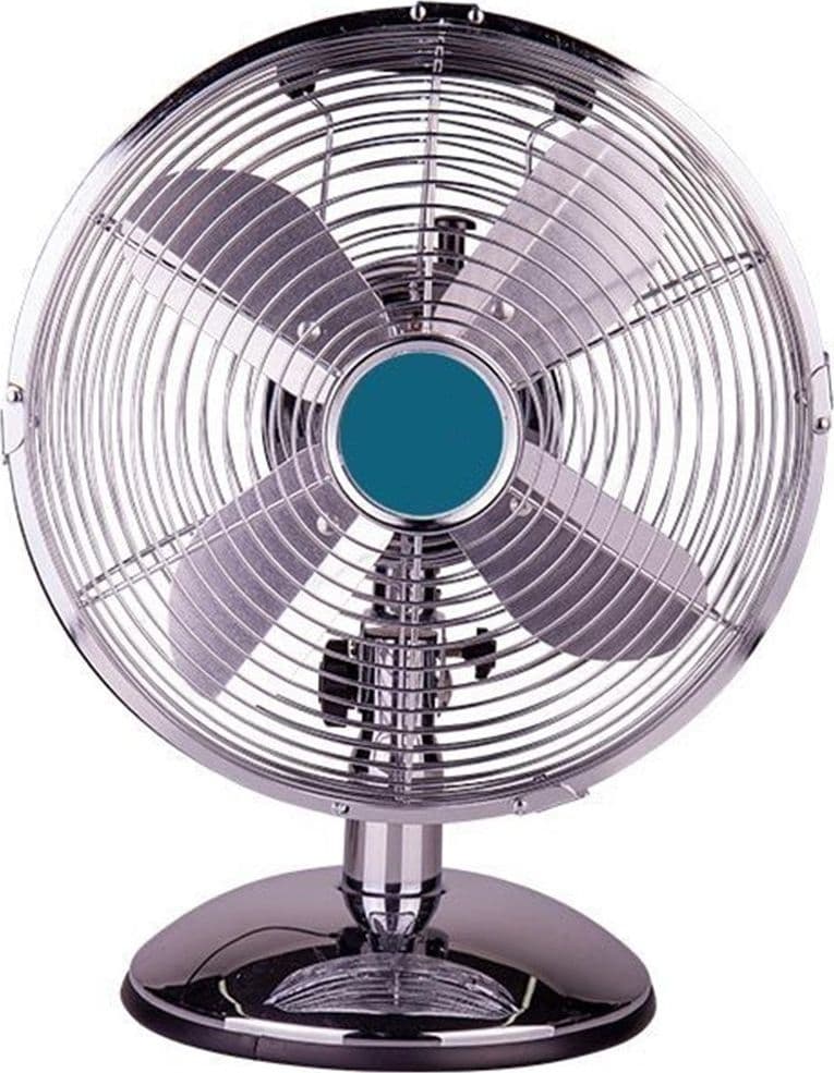 VENTILATORE DA TAVOLO VINTAGE SILVER 40W CON 4 PALE IN ALLUMINIO CAVO 1,8MT 6506012 - 2