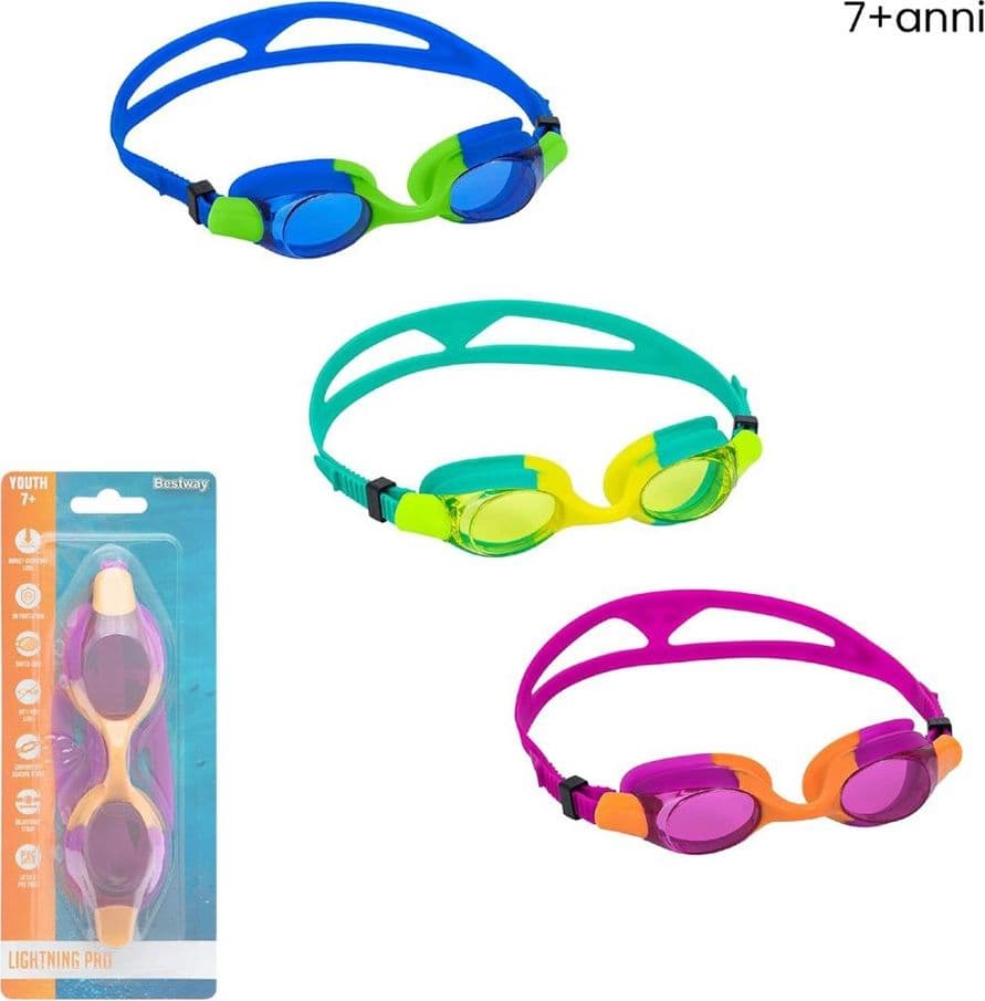 OCCHIALINI DA NUOTO PISCINA  IN SILICONE PER BAMBINI 7-14 ANNI OCEAN CREST 3 COLORI 21065 in Occhialini Trade Shop italia - Napoli, commercioVirtuoso.it