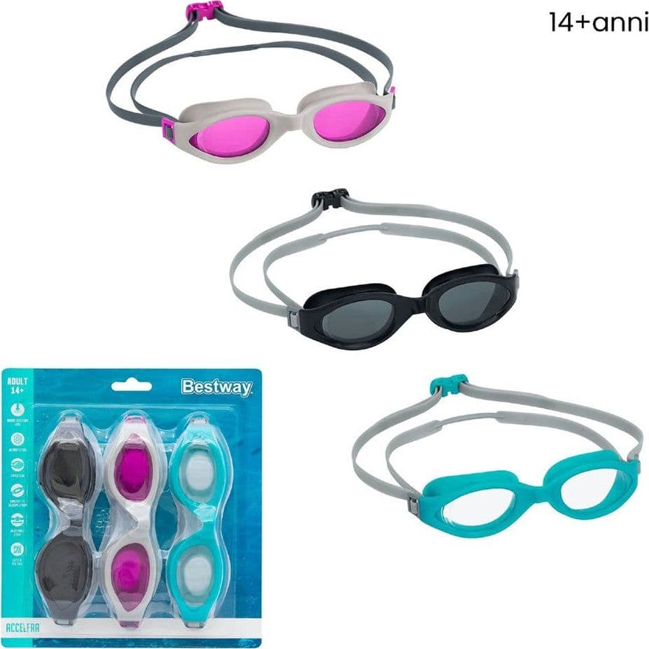 KIT 3 PAIA DI OCCHIALINI PISCINA DA NUOTO IX-1400 COLORATI PER ADULTI 14+ ANNI 21095 in Occhialini Trade Shop italia - Napoli, commercioVirtuoso.it