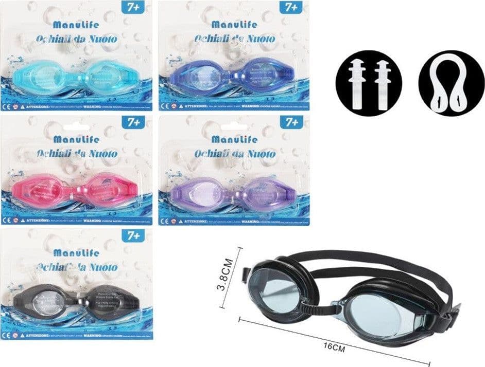 OCCHIALINI NUOTO CON TAPPI PER NASO ORECCHIE REGOLABILI ANTIAPPANNAMENTO 5 COLORI 605422 in Occhialini Trade Shop italia - Napoli, commercioVirtuoso.it