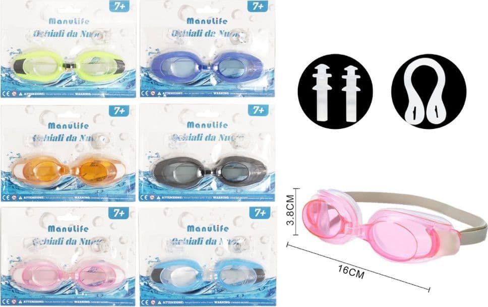 OCCHIALINI NUOTO CON TAPPI PER ORECCHIE NASO PISCINA ANTIAPPANNAMENTO 6 COLORI 605429 in Occhialini Trade Shop italia - Napoli, commercioVirtuoso.it