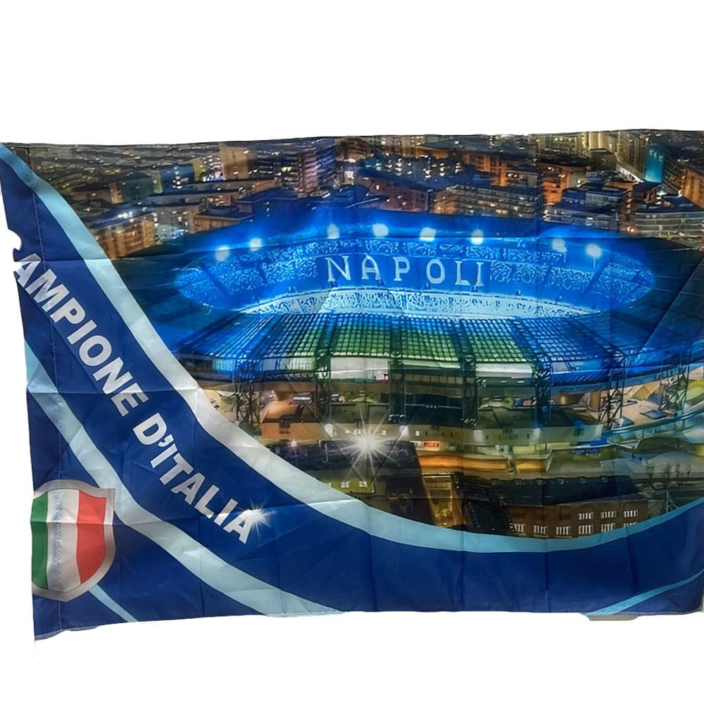 Bandiera Forza Napoli Calcio Stadio Maradona Campione D'italia Festa Scudetto