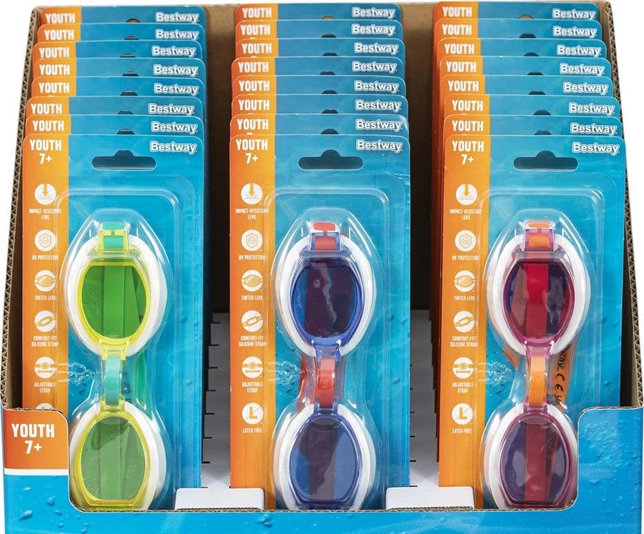 BOX 24 PZ OCCHIALI DA NUOTO PISCINA PER BAMBINI RAGAZZI 7+ ANNI DA 3 COLORI 30217 in Occhialini Trade Shop italia - Napoli, commercioVirtuoso.it