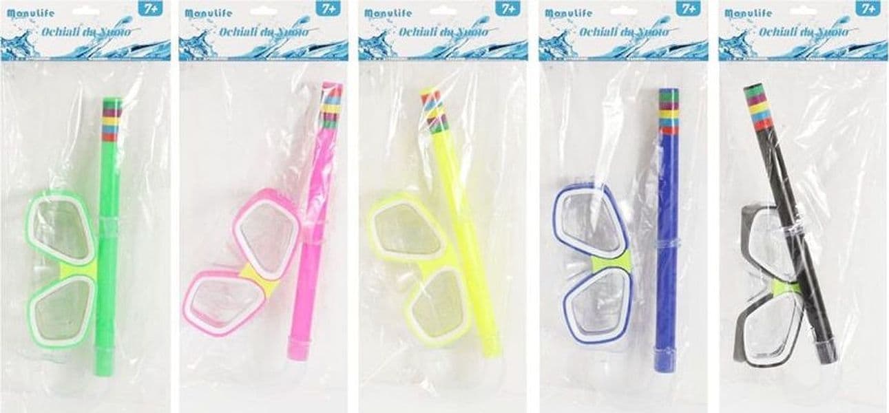 SET DA PISCINA NUOTO PER BAMBINI 7+ ANNI MASCHERA 16X10CM + BOCCAGLIO 5 COLORI 605414 in Giocattoli galleggianti per bambini Trade Shop italia - Napoli, commercioVirtuoso.it
