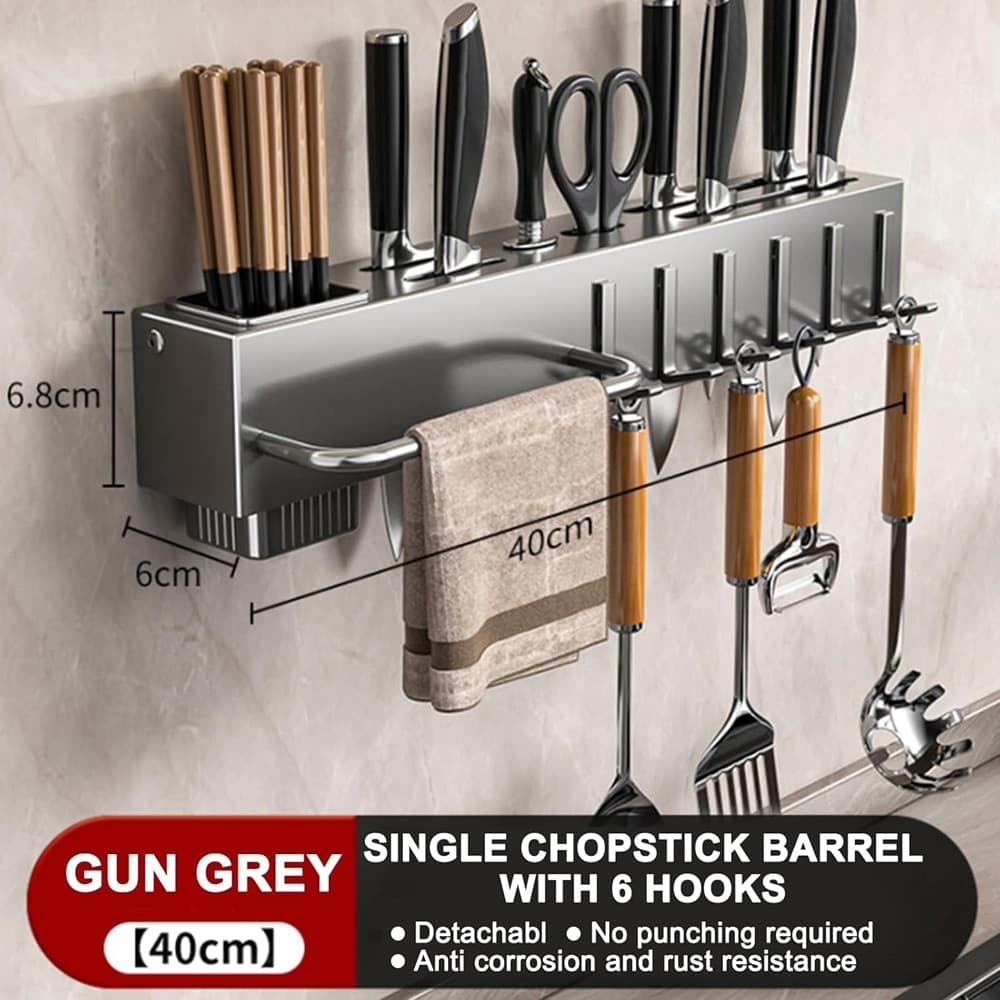 PORTA UTENSILI CON 6 GANCI ADESIVO APPENDI MESTOLI PORTA COLTELLI GADGET DA CUCINA in Portautensili Trade Shop italia - Napoli, commercioVirtuoso.it
