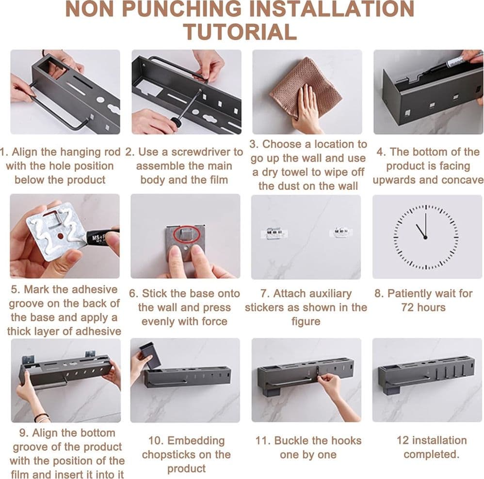 PORTA UTENSILI CON 6 GANCI ADESIVO APPENDI MESTOLI PORTA COLTELLI GADGET DA CUCINA in Portautensili Trade Shop italia - Napoli, commercioVirtuoso.it