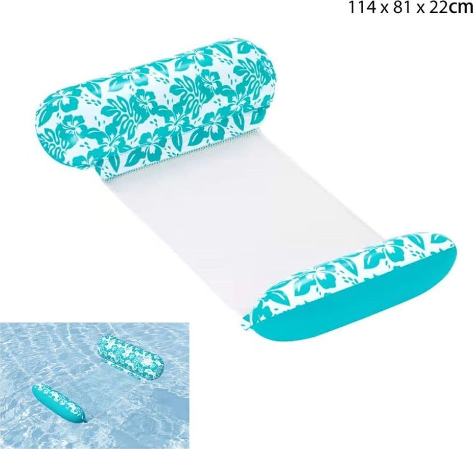 MATERASSO AMACA GONFIABILE GALLEGGIANTE DESIGN TROPICALE PISCINA 114X81X22CM 43839 in Canotti e gonfiabili galleggianti Trade Shop italia - Napoli, commercioVirtuoso.it
