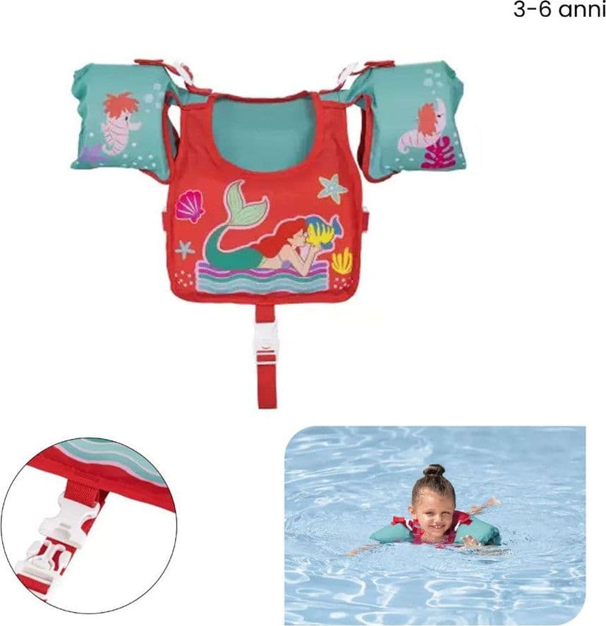 GIUBBETTO SALVAGENTE NUOTO SIRENETTA ARIEL GILET CON BRACCIOLI BAMBINI 3-6 ANNI ‎9101I in Giubbotti salvagente Trade Shop italia - Napoli, commercioVirtuoso.it