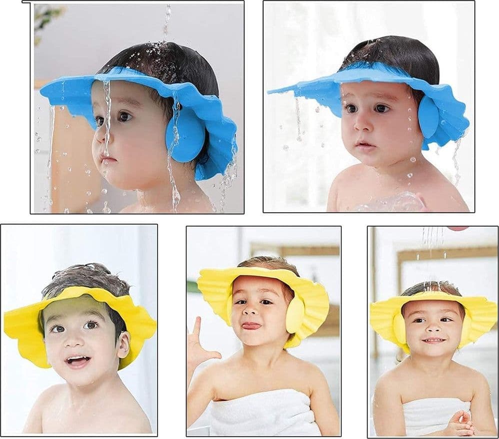 CAPPELLO DOCCIA PER BAMBINI 3 PZ CUFFIA DA BAGNO PER TESTA BAMBINO REGOLABILE VISIERA in Sicurezza in bagno Trade Shop italia - Napoli, commercioVirtuoso.it