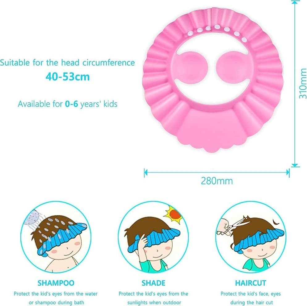 CAPPELLO DOCCIA PER BAMBINI 3 PZ CUFFIA DA BAGNO PER TESTA BAMBINO REGOLABILE VISIERA in Sicurezza in bagno Trade Shop italia - Napoli, commercioVirtuoso.it