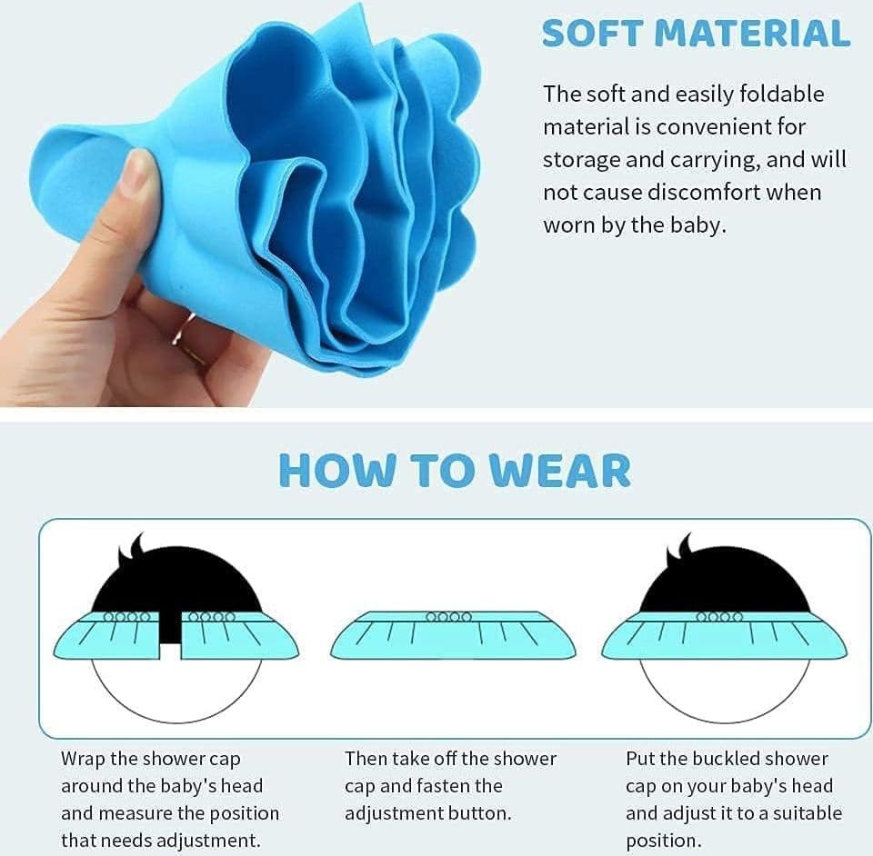 CAPPELLO DOCCIA PER BAMBINI 3 PZ CUFFIA DA BAGNO PER TESTA BAMBINO REGOLABILE VISIERA in Sicurezza in bagno Trade Shop italia - Napoli, commercioVirtuoso.it