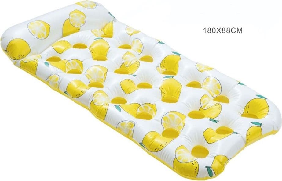 MATERASSINO GALLEGGIANTE GONFIABILE CON POGGIATESTA PISCINA DESIGN LIMONI 180X88CM 628530 in Canotti e gonfiabili galleggianti Trade Shop italia - Napoli, commercioVirtuoso.it